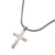 Sterling silver pendant necklace, 'Captivating Cross' - Hammered High Polish Sterling Silver Cross Pendant Necklace (image 2c) thumbail