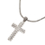 Halskette mit Anhänger aus Sterlingsilber - Korbgeflecht-Kreuzanhänger-Halskette aus oxidiertem Sterlingsilber