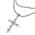 Sterling silver cross pendant necklace, 'Blossoming Reverence' - Oxidized Sterling Silver Cross Pendant Necklace (image 2c) thumbail