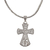 Sterling silver cross pendant necklace, 'Modern Faith' - Oxidized Sterling Silver Cross Pendant Necklace (image 2c) thumbail