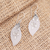 Sterling silver dangle earrings, 'Frosty Leaves' - Sterling Silver and Resin Leaf Dangle Earrings