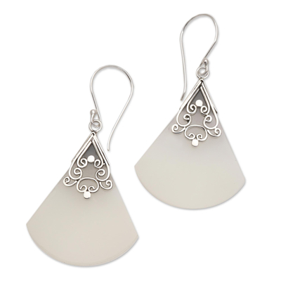 Sterling silver dangle earrings, 'Smooth Moves' - Sterling Silver and Resin Dangle Earrings