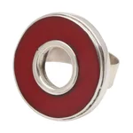 Sterling silver cocktail ring, 'In the Round - Red' - Red Resin and Sterling Silver Cocktail Ring