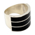 Sterling silver band ring, 'Band of Three - Black' - Triple Band Ring Black Resin Sterling Silver