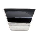 Sterling silver cocktail ring, 'Black Trapeze' - Black Resin and Sterling Silver Chunky Cocktail Ring