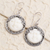 Sterling silver dangle earrings, 'Tranquil Moon' - Handmade Moon Face Sterling Silver Earrings