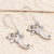 Sterling silver drop earrings, 'Ancient Flowers' - Hand Made Sterling Silver Flower Drop Earrings