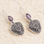 Amethyst drop earrings, 'Fly Away' - Hand Made Sterling Silver Amethyst Drop Earrings