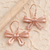 Rose gold plated filigree dangle earrings, 'Lovely Ribbon' - Hand Crafted Rose Gold Plated Dangle Earrings thumbail