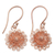 Rose gold plated filigree dangle earrings, 'Circle Beauty' - 18k Rose Gold Plated Sterling Silver Dangle Earrings (image 2a) thumbail