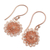 Rose gold plated filigree dangle earrings, 'Circle Beauty' - 18k Rose Gold Plated Sterling Silver Dangle Earrings (image 2b) thumbail
