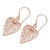 Rose gold plated filigree dangle earrings, 'Fall Leaf' - Artisan Made Sterling Silver Rose Gold Dangle Earrings