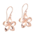 Rose gold plated dangle earrings, 'Pink Frangipani' - Rose Gold Plated Sterling Silver Floral Dangle Earrings (image 2a) thumbail