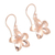 Rose gold plated dangle earrings, 'Pink Frangipani' - Rose Gold Plated Sterling Silver Floral Dangle Earrings (image 2c) thumbail