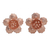 Rose gold plated filigree button earrings, 'Charming Flowers' - Hand Crafted Rose Gold Plated Flower Button Earrings