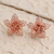 Rosévergoldete filigrane Knopfohrringe - Handgefertigte rosévergoldete Blumenknopf-Ohrringe