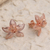 Rose gold plated filigree button earrings, 'Flower Generation' - Hand Made Rose Gold Plated Flower Button Earrings