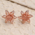 Rosévergoldete filigrane Knopfohrringe - Handgefertigte Ohrringe mit rosévergoldeten Blumenknöpfen