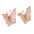 Rosévergoldete filigrane Knopfohrringe - Handgefertigte Ohrringe mit rosévergoldeten Schmetterlingsknöpfen
