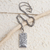 Sterling silver pendant necklace, 'Decorative Rectangle' - Hand Made Sterling Silver Pendant Necklace