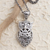 Sterling silver pendant necklace, 'Knowing Owl' - Hand Crafted Sterling Silver Owl Pendant Necklace thumbail