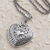 Collar colgante de plata esterlina - Collar con colgante de corazón de plata de ley hecho de forma artesanal