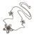 Bahnhofshalskette aus Sterlingsilber - Handgefertigte Blumenstation-Halskette aus Sterlingsilber