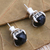 Onyx stud earrings, 'Dressed for Dinner in Black' - Checkerboard Faceted Black Onyx Stud Earrings (image 2b) thumbail