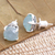 Chalcedony stud earrings, 'Dressed for Dinner in Aqua' - Checkerboard Faceted Chalcedony Stud Earrings (image 2b) thumbail