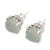 Chalcedony stud earrings, 'Dressed for Dinner in Aqua' - Checkerboard Faceted Chalcedony Stud Earrings (image 2c) thumbail