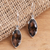 Smoky quartz drop earrings, 'Nepenthes in Brown' - Checkerboard Faceted Smoky Quartz Drop Earrings (image 2) thumbail