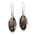 Smoky quartz drop earrings, 'Nepenthes in Brown' - Checkerboard Faceted Smoky Quartz Drop Earrings thumbail
