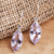 Amethyst drop earrings, 'Nepenthes in Lilac' - Checkerboard Faceted Amethyst Drop Earrings (image 2) thumbail
