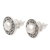 Cultured pearl button earrings, 'Sacred Halo' - Cultured Freshwater Pearl Sterling Silver Button Earrings (image 2c) thumbail