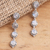 Rainbow moonstone dangle earrings, 'Precious Rain' - Sterling Silver Rainbow Moonstone Dangle Earrings (image 2) thumbail