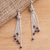 Amethyst bead waterfall earrings, 'Raining Violets' - Balinese Sterling Silver Waterfall Earrings with Amethysts thumbail