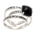 Onyx cocktail ring, 'Buddha's Curls in Black' - Checkerboard Faceted Onyx Sterling Silver Cocktail Ring (image 2f) thumbail