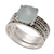 Chalcedony cocktail ring, 'Buddha's Curls in Aqua' - Checkerboard Facet Chalcedony Sterling Silver Cocktail Ring thumbail