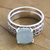 Chalcedony cocktail ring, 'Buddha's Curls in Aqua' - Checkerboard Facet Chalcedony Sterling Silver Cocktail Ring (image 2b) thumbail