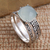 Chalcedony cocktail ring, 'Buddha's Curls in Aqua' - Checkerboard Facet Chalcedony Sterling Silver Cocktail Ring (image 2d) thumbail