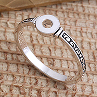 Sterling silver band ring, 'Circle of Bali'