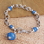 Chalcedony link bracelet, 'Sublime Blue' - Sterling Silver and Blue Chalcedony Link Bracelet (image 2c) thumbail