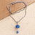 Chalcedony pendant necklace, 'Merajan in Blue' - Faceted Chalcedony Bead Sterling Silver Pendant Necklace (image 2) thumbail