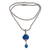 Chalcedony pendant necklace, 'Merajan in Blue' - Faceted Chalcedony Bead Sterling Silver Pendant Necklace thumbail