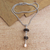 Smoky quartz and cultured pearl pendant necklace, 'Merajan in Brown' - Smoky Quartz and Cultured Pearl Pendant Necklace (image 2) thumbail