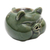 Ceramic oil warmer, 'Chubby Piglet' - Hand Crafted Green Ceramic Pig Oil Warmer thumbail