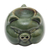 Ceramic oil warmer, 'Chubby Piglet' - Hand Crafted Green Ceramic Pig Oil Warmer (image 2e) thumbail