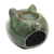 Ceramic oil warmer, 'Chubby Piglet' - Hand Crafted Green Ceramic Pig Oil Warmer (image 2f) thumbail