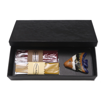 Aromatherapy gift set, 'Tropical Fish' - Tropical Fish Themed Aromatherapy Incense Set