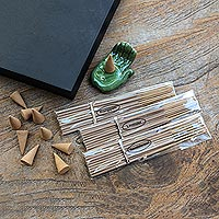 Set de regalo de aromaterapia, 'Green Palm' - Set de regalo de incienso en caja con soporte de cerámica